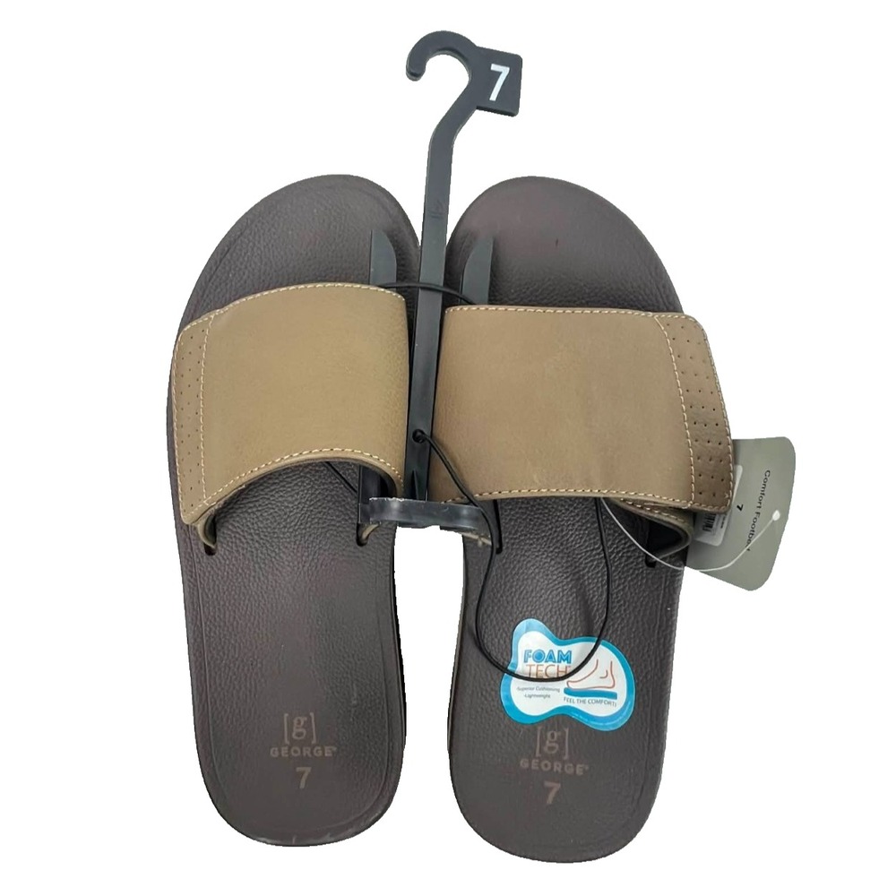 George Mens‎ Brown Slide Sandles Size 7